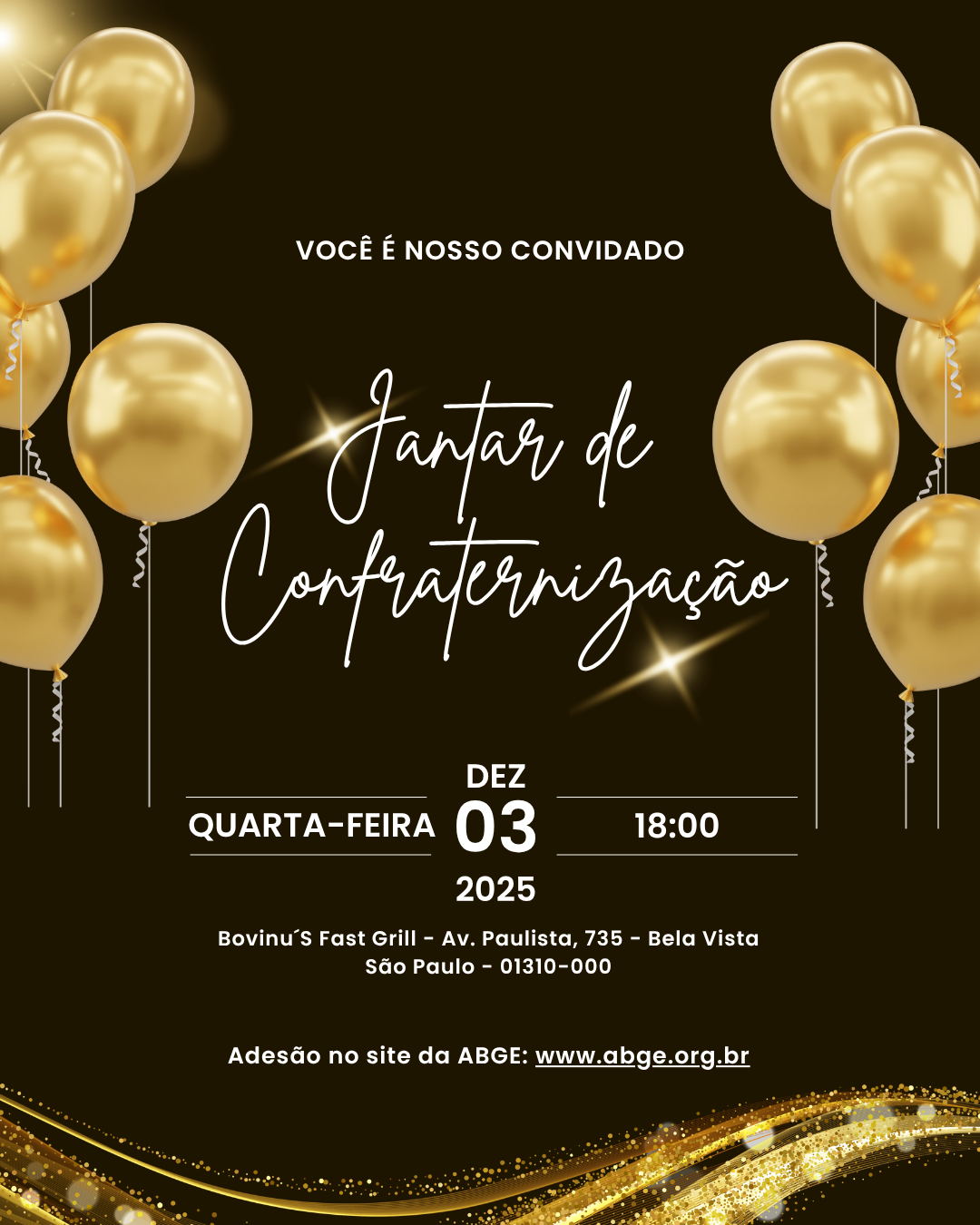 Capa do evento Jantar de Confraternização da ABGE 2026